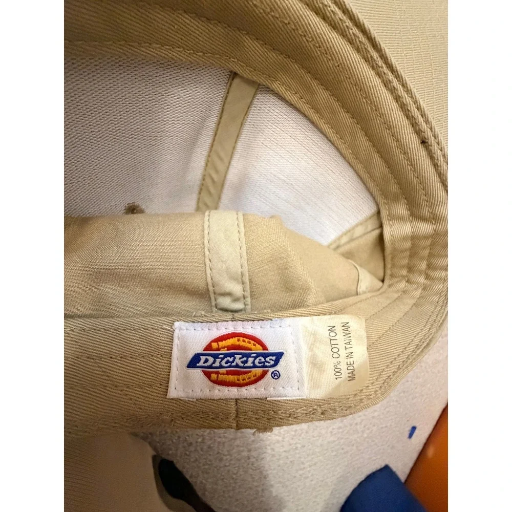 Dickies Vintage Mens Hat‎ Cap Flat Bill Strapback Adjustable Tan Khaki